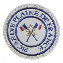 Badge / Macaron GLNF – Petite tenue provinciale – Passé Grand Porte-Etendard – Picardie Plaine de France – Bordado a máquina