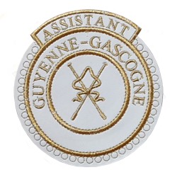 Badge / Macaron GLNF – Grande tenue provinciale – Assistant Grand Directeur des Cérémonies – Guyenne-Gascogne – Bordado a máquin