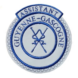 Badge / Macaron GLNF – Petite tenue provinciale – Assistant Grand Directeur des Cérémonies – Guyenne-Gascogne – Bordado a máquin