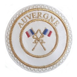 Badge / Macaron GLNF – Grande tenue provinciale – Passé Grand Porte-Etendard – Auvergne – Bordado a máquina
