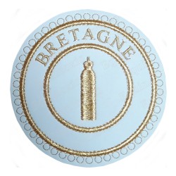 Badge / Macaron GLNF – Grande tenue provinciale – Deuxième Surveillant – Bretagne – Brodé machine