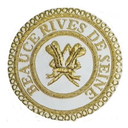 Badge / Macaron GLNF – Grande tenue provinciale – Grand Secretario – Beauce – Rives de Seine – Bordado a mano