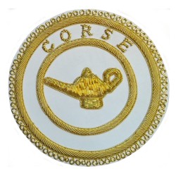 Badge / Macaron GLNF – Grande tenue provinciale – Précepteur du Rite – Corse – Bordado a mano