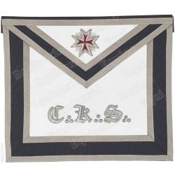 Mandil masónico de cuero – REAA – 30° grado – Chevalier Kadosch – CKS