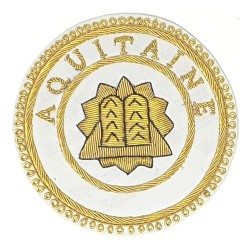 Badge / Macaron GLNF – Grande tenue provinciale – Passé Grand Elémosinaire – Aquitaine – Bordado a mano