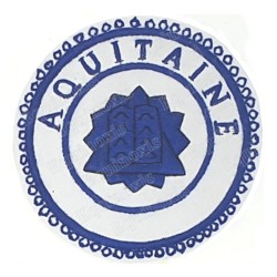 Badge / Macaron GLNF – Petite tenue provinciale – Passé Grand Elémosynaire – Aquitaine – Bordado a mano