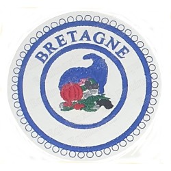 Badge / Macaron GLNF – Petite tenue provinciale – Grand Intendant – Bretagne – Bleu – Bordado a máquina