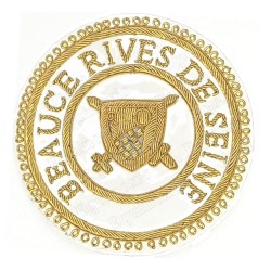 Badge / Macaron GLNF – Grande tenue provinciale – Grand Poursuivant – Beauce – Rives de Seine – Bordado a mano