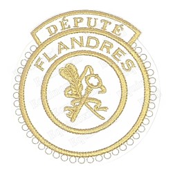 Badge / Macaron GLNF – Grande tenue provinciale – Député Grand Secretario – Flandres – Bordado a máquina
