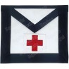 Mandil masónico de imitación de cuero – REAA – 11ème degré – Croix rouge – Bordado a máquina