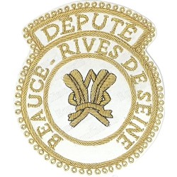 Badge / Macaron GLNF – Grande tenue provinciale – Député Grand Secretario – Beauce – Rives de Seine – Bordado a mano