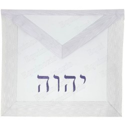 Mandil de imitación de cuero – REAA – 28° grado – Tetragramma – Bordado a máquina