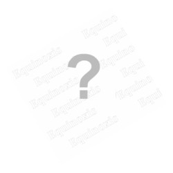 Mandil masónico de cuero – REAA – Maestro – 3 cocardes + penderilles – 35 cm x 40 cm