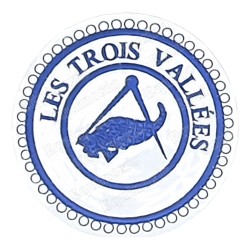 Badge / Macaron GLNF – Petite tenue provinciale – Grand Intendant – Les Trois Vallées– Bleu – Bordado a máquina